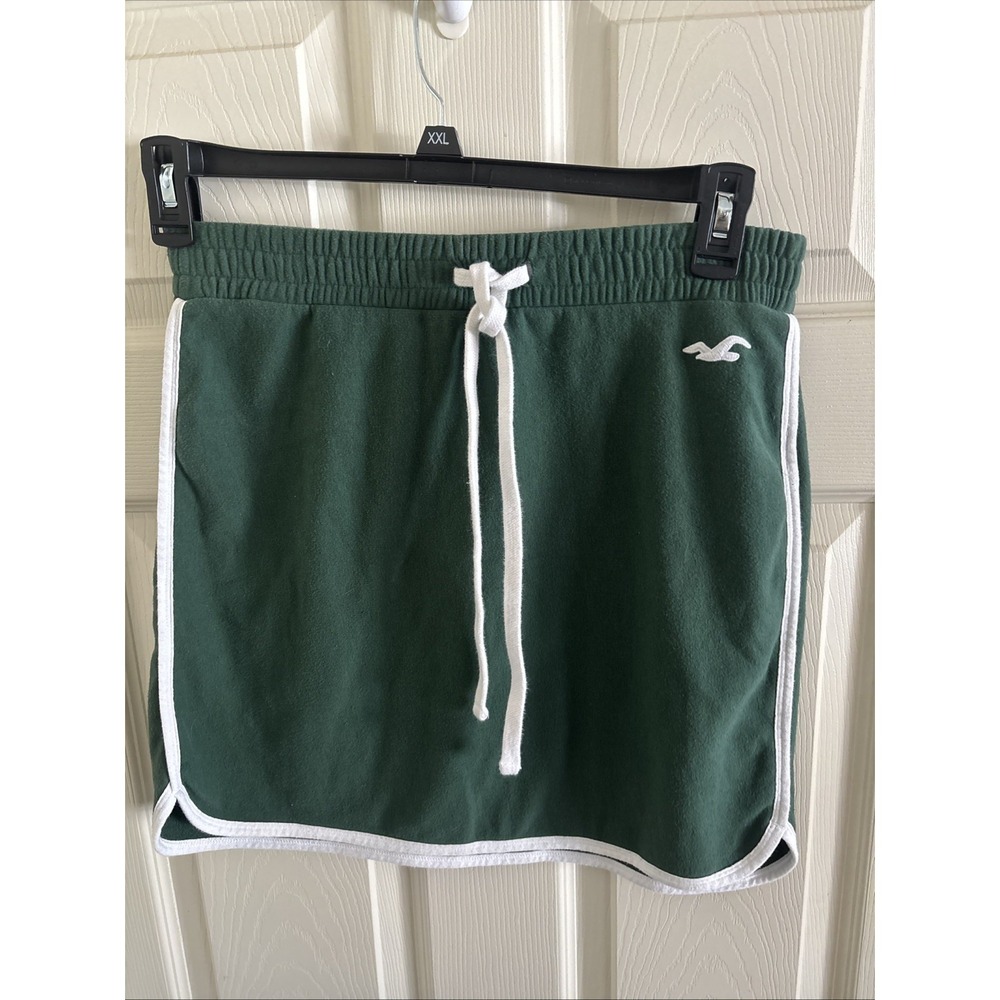 Y2K 2000s Hollister Women's Green Micro Mini Skirt Size Small Athleisure Wear